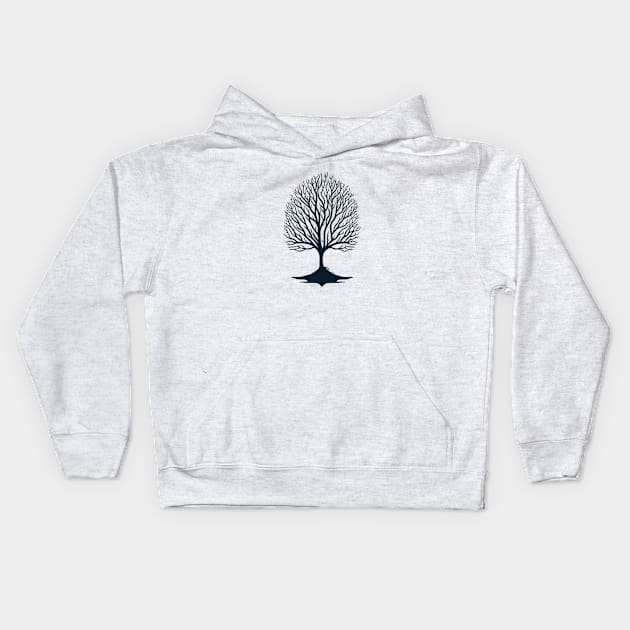 Minimalist Tree Of Life Kids Hoodie by VT Designs